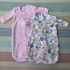 Set Of 2 Carter’s Fleece Sleep Sacks Baby Girl